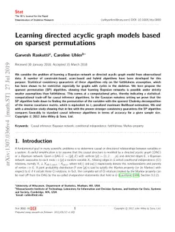 Learning directed acyclic graphs based on sparsest permutations