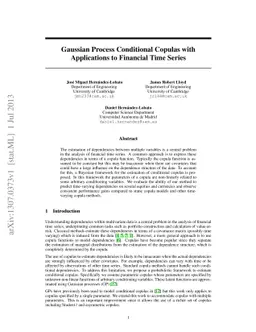 Gaussian Process Conditional Copulas with Applications to Financial Time
  Series
