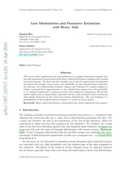 Loss minimization and parameter estimation with heavy tails