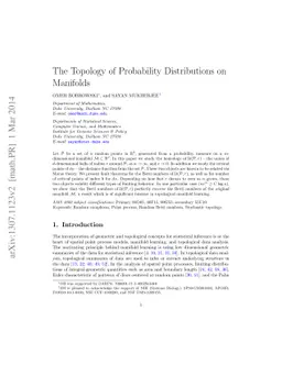 The Topology of Probability Distributions on Manifolds