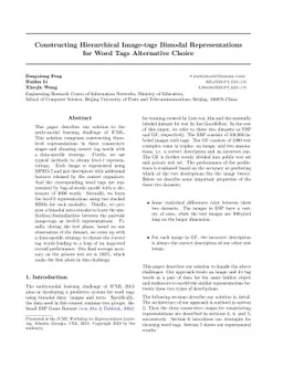 Constructing Hierarchical Image-tags Bimodal Representations for Word
  Tags Alternative Choice