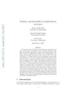 Evidence and plausibility in neighborhood structures