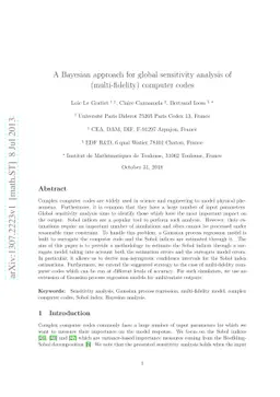 A Bayesian approach for global sensitivity analysis of (multi-fidelity)
  computer codes