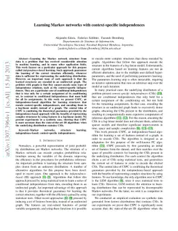 Learning Markov networks with context-specific independences