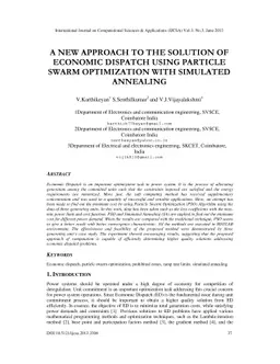 A New Approach to the Solution of Economic Dispatch Using Particle Swarm
  Optimization with Simulated Annealing