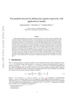 Fast gradient descent for drifting least squares regression, with
  application to bandits