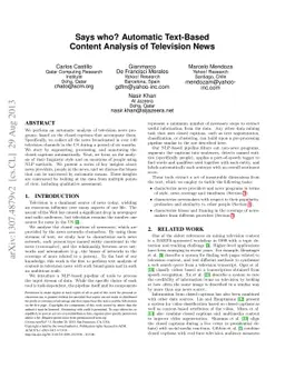 Says who? Automatic Text-Based Content Analysis of Television News