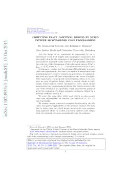 Computing exact $D$-optimal designs by mixed integer second-order cone
  programming