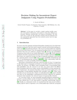 Decision Making for Inconsistent Expert Judgments Using Negative
  Probabilities