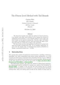 The Fitness Level Method with Tail Bounds