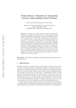 Visual saliency estimation by integrating features using multiple kernel
  learning