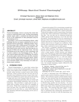 DNStamp: Short-lived Trusted Timestamping