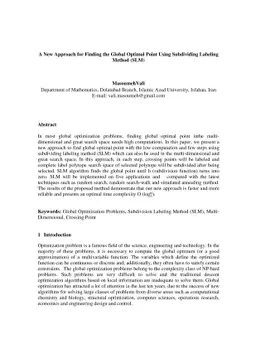 A New Approach for Finding the Global Optimal Point Using Subdividing
  Labeling Method (SLM)