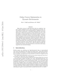 Online Optimization in Dynamic Environments