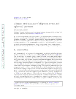 Minima and maxima of elliptical arrays and spherical processes