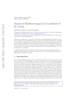 Empirical likelihood approach to goodness of fit testing