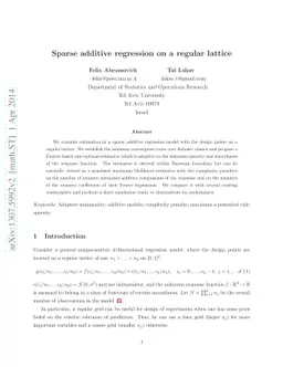 Sparse additive regression on a regular lattice