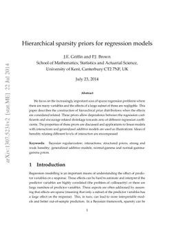 Hierarchical sparsity priors for regression models
