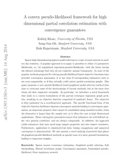 A convex pseudo-likelihood framework for high dimensional partial
  correlation estimation with convergence guarantees