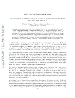 Cluster Trees on Manifolds