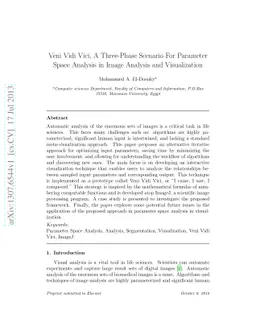 Veni Vidi Vici, A Three-Phase Scenario For Parameter Space Analysis in
  Image Analysis and Visualization