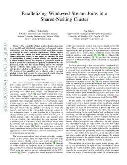 Parallelizing Windowed Stream Joins in a Shared-Nothing Cluster