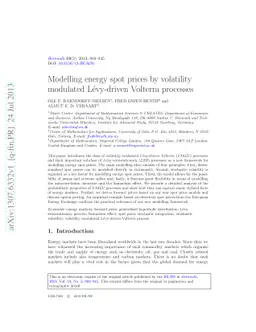 Modelling energy spot prices by volatility modulated Lévy-driven
  Volterra processes