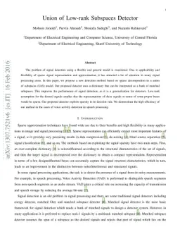 Union of Low-Rank Subspaces Detector