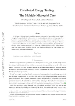 Distributed Energy Trading: The Multiple-Microgrid Case