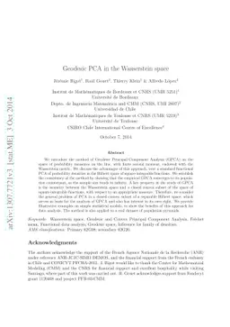 Geodesic PCA in the Wasserstein space
