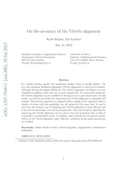 On the accuracy of the Viterbi alignment