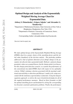 Optimal Design and Analysis of the Exponentially Weighted Moving Average
  Chart for Exponential Data
