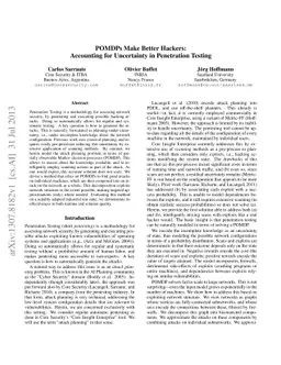 POMDPs Make Better Hackers: Accounting for Uncertainty in Penetration
  Testing