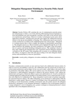 Delegation Management Modeling in a Security Policy based Environment