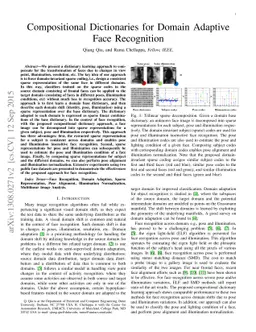 Compositional Dictionaries for Domain Adaptive Face Recognition