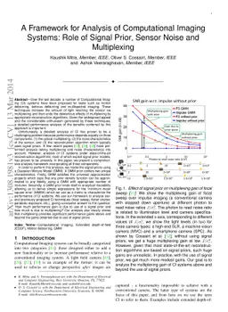 A Framework for the Analysis of Computational Imaging Systems with
  Practical Applications