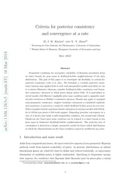 Criteria for posterior consistency