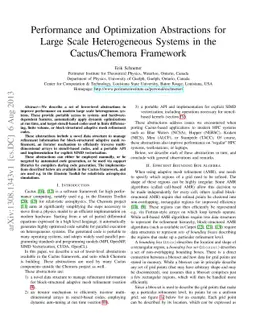 Performance and Optimization Abstractions for Large Scale Heterogeneous
  Systems in the Cactus/Chemora Framework
