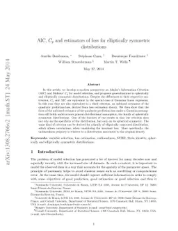 AIC, Cp and estimators of loss for elliptically symmetric distributions