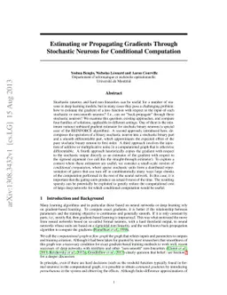 Estimating or Propagating Gradients Through Stochastic Neurons for
  Conditional Computation