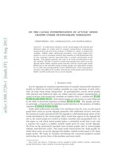 On the causal interpretation of acyclic mixed graphs under multivariate
  normality