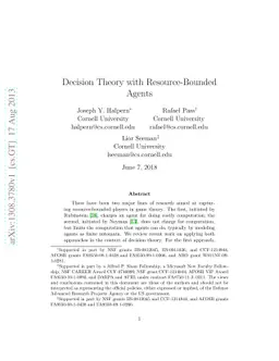 Decision Theory with Resource-Bounded Agents