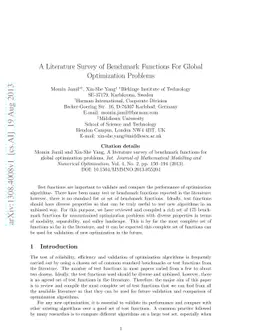 A Literature Survey of Benchmark Functions For Global Optimization
  Problems