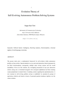Evolution Theory of Self-Evolving Autonomous Problem Solving Systems