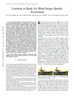 Learning to Rank for Blind Image Quality Assessment