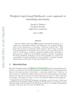 Weighted regret-based likelihood: a new approach to describing
  uncertainty