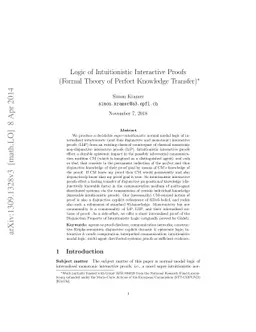 Logic of Intuitionistic Interactive Proofs (Formal Theory of Perfect
  Knowledge Transfer)