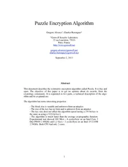 Puzzle Encryption Algorithm