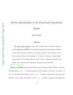 On the Identifiability of the Functional Convolution Model