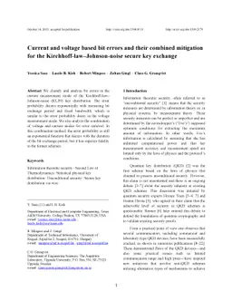 Current and voltage based bit errors and their combined mitigation for
  the Kirchhoff-law-Johnson-noise secure key exchange